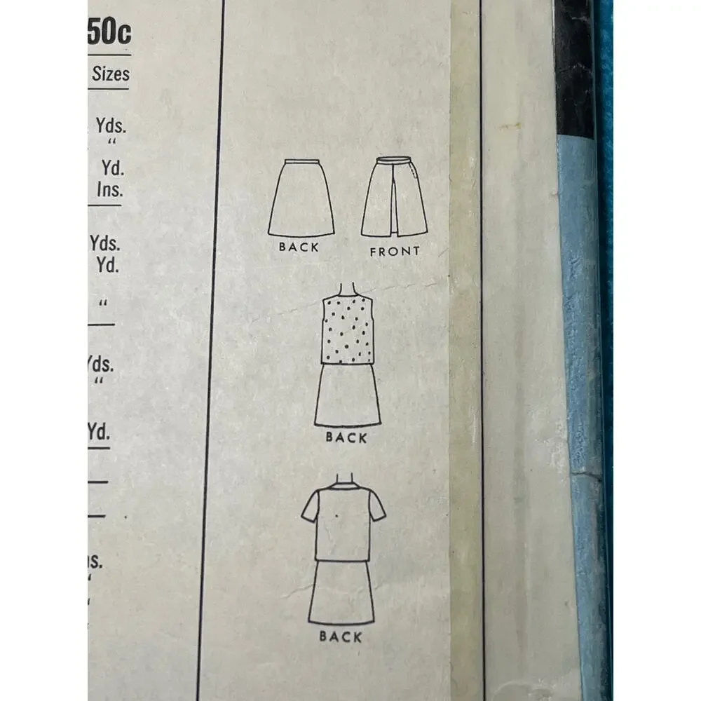 McCalls 8298 Sewing pattern blouse skirt jacket size 10